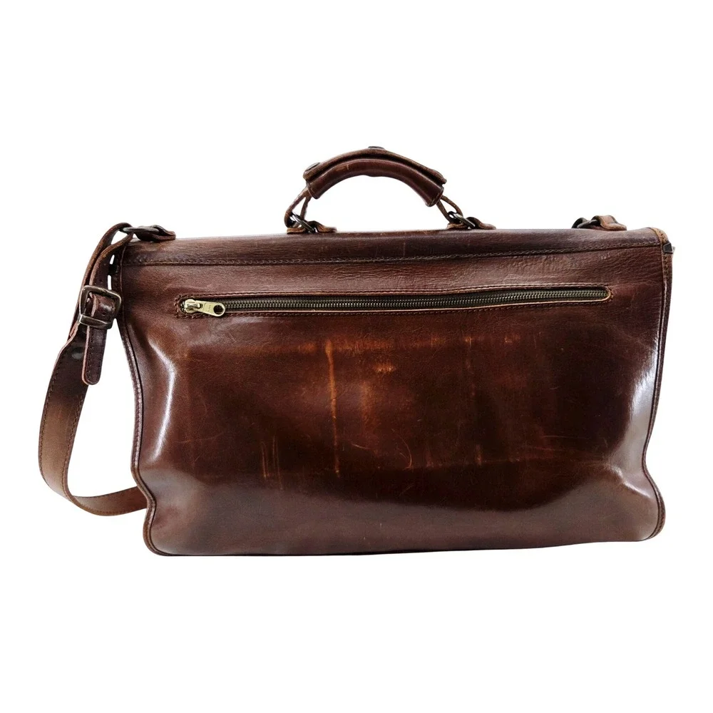 I Medici Firenze Italian Leather Briefcase Messenger Bag - Size 17.5x11.75x5